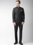 Raymond Black Solid Contemporary Fit Single Breasted Formal Suit Men