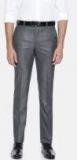 Raymond Blue & Black Slim Fit Self Design Formal Trousers Men