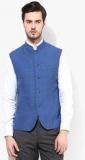 Raymond Blue Solid Regular Fit Waistcoat men