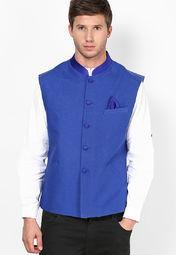 Raymond Blue Tailored Fit Ethnic Jacket Men