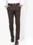 Raymond Brown Slim Fit Checked Formal Trouser men