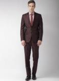 Raymond Maroon Self Design Contemporary Fit Single Breasted Formal Suit Men