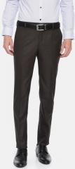 Raymond Men Brown Slim Fit Self Design Formal Trousers