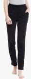 Recap Black Solid Pant Women