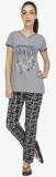 Red Ring Grey Printed Pyjama Set Women