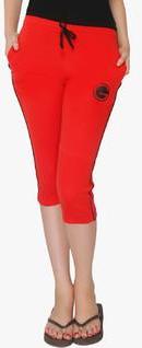 Red Ring Red Solid Capri women