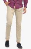 Red Tape Beige Solid Slim Fit Chinos Men