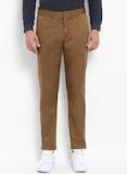 Red Tape Brown Slim Fit Solid Regular Trousers Men