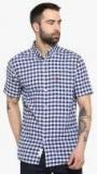 Red Tape Navy Blue Checked Regular Fit Casual Shirt men