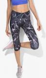 Reebok Dark Grey Printed Capri women