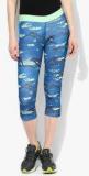 Reebok Wor Printed Blue Capri Women