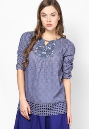 Rena Love Grey Embroidered Tunic Women