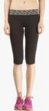 Revo Black Solid Capris Women