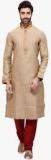 Rg Designers Beige Solid Kurta Pyjama Men