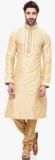 Rg Designers Cream Printed Kurta Pyjama Men