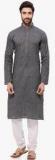 Rg Designers Grey Solid Kurta Pyjama Men