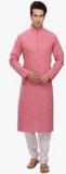 Rg Designers Pink Solid Kurta Pyjama Men