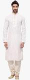 Rg Designers White Striped Kurta Pyjama Men