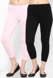 Rham Pack Of 2 Black & Pink Capri Women