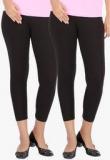 Rham Pack Of 2 Black Solid Capris Women