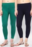 Rham Pack Of 2 Navy Blue & Green Capri Women