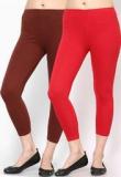 Rham Pack Of 2 Red & Choco Capri Women