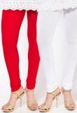 Rham Pack Of 2 Red & White Leggings Women