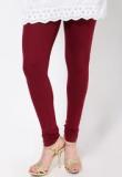 Rham Solid Maroon Leggings Women