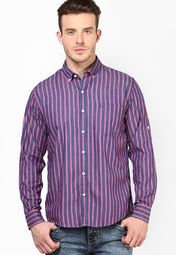 Richlook Striped Blue Casual Shirt Men