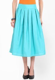 Ridress Blue Solids Skirts women