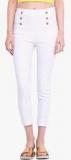 Ridress White Solid Legging Women