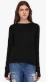 Rigo Black Solid A Line Top Women