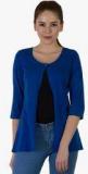 Rigo Blue Solid Shrug Women