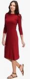 Rigo Maroon Solid Shift Dress women