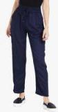 Rigo Navy Blue Solid Regular Fit Palazzo Women