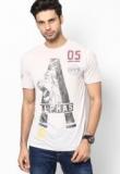 Ringspun Light Grey Round Neck T Shirt Men