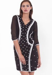 Rinku Sobti Black Embroidered Tunic Women