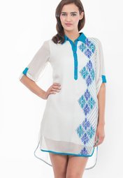 Rinku Sobti White Embroidered Tunic women