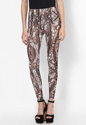 Riot Jeans Brown Printed Legging Women