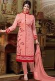 Riti Riwaz Pink Embroidered Dress Material Women