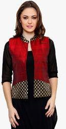 Ritzzy Maroon Printed Shrug Women