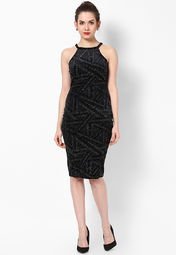 River Island 90'S Neckline Sequin Pannelled Bodycon Women