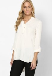 River Island Cream Roll Sleeve Shirt Women