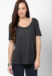 River Island Dark Grey Grey Short Sleeve Voop Tee women