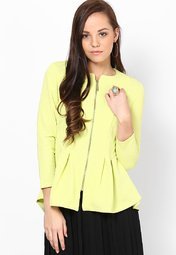 River Island Lime Textured Jersey Peplum Jacket Women