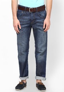 River Island Mid Blue Pete Regular Fit Jeans men