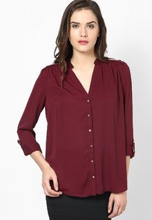 River Island Oxblood Long Sleeve Top women