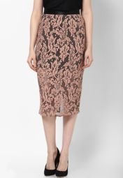 River Island Peach Lave Pencil Skirt Women