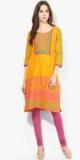 Riya Mustard Yellow Printed Kurta women