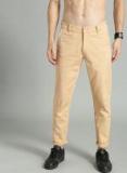 Roadster Beige Regular Fit Solid Chinos Men